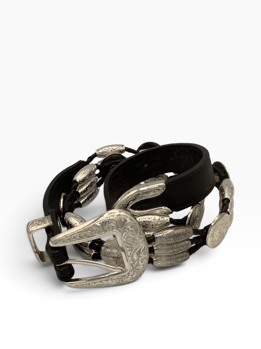 Nadine Western Belt Black Leather Sz 34
